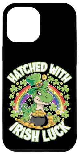 Süßes St. Patrick's Day Jungen Dino Tee Hatched With Irish Luck Hülle für iPhone 12 Pro Max von St. Paddys Day Shamrock Animal Lover Children Tees