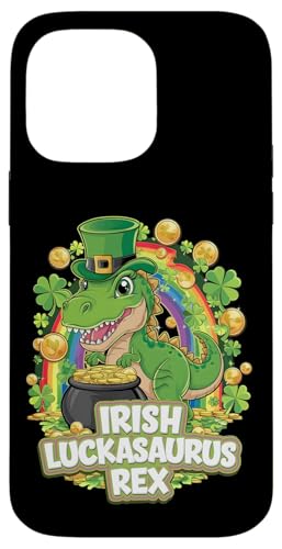 Süßes St. Patrick's Day Jungen Dino Tee Irish Luckasourus Rex Hülle für iPhone 14 Pro Max von St. Paddys Day Shamrock Animal Lover Children Tees