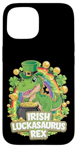 Süßes St. Patrick's Day Jungen Dino Tee Irish Luckasourus Rex Hülle für iPhone 15 von St. Paddys Day Shamrock Animal Lover Children Tees