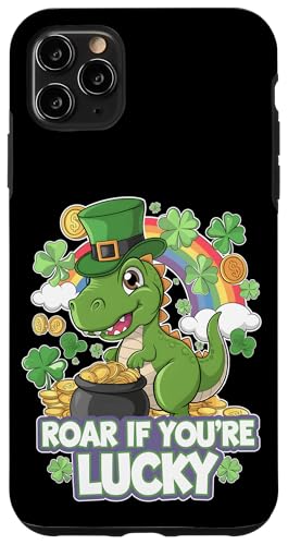 Süßes St. Patrick's Day Jungen Dino Tee Roar If You're Lucky Hülle für iPhone 11 Pro Max von St. Paddys Day Shamrock Animal Lover Children Tees