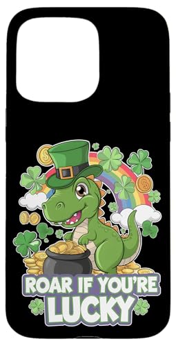 Süßes St. Patrick's Day Jungen Dino Tee Roar If You're Lucky Hülle für iPhone 15 Pro Max von St. Paddys Day Shamrock Animal Lover Children Tees