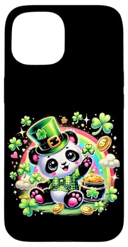 Süßes St. Patrick's Day Kinder-T-Shirt Kleeblatt Panda Liebhaber Hülle für iPhone 15 von St. Paddys Day Shamrock Animal Lover Children Tees