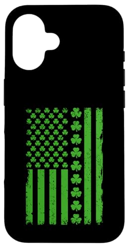 Hülle für iPhone 16 Saint Patrick's Day American Flag USA Patriotic von St. Patrick's Day Clothing & Gifts Saint Patricks