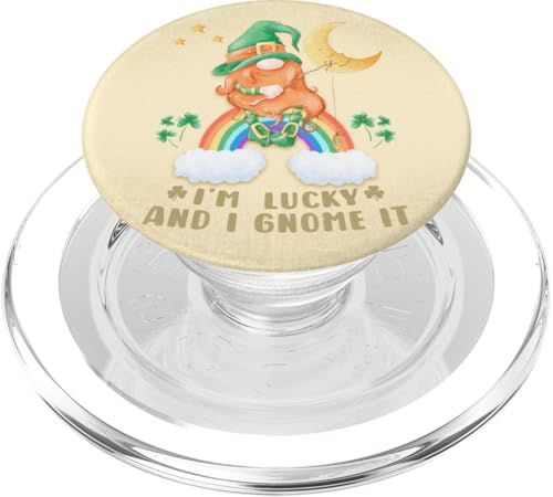 St. Patricks Day Irischer Zwerg Regenbogen Beige Ecru PopSockets PopGrip für MagSafe von St. Patrick's Day by Content Design Studio