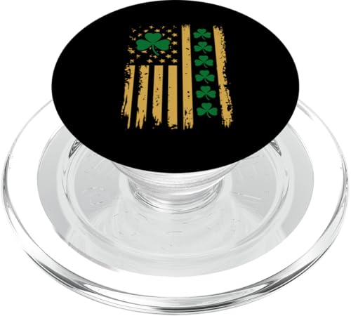 Herren und Damen Vintage American Flag St. Patricks Day Tee PopSockets PopGrip für MagSafe von St. Patricks Day Men Women Clothing