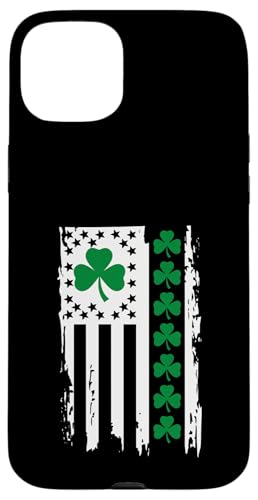 Lucky Shamrock Amerikanische Flagge St. Patricks Day Patriotisch Hülle für iPhone 15 Plus von St. Patricks Day Men Women Clothing