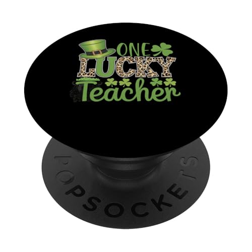 One Lucky Teacher St Patrick's Day Kleeblatt Herren Damen PopSockets Klebender PopGrip von St. Patricks Day Teacher Clothing