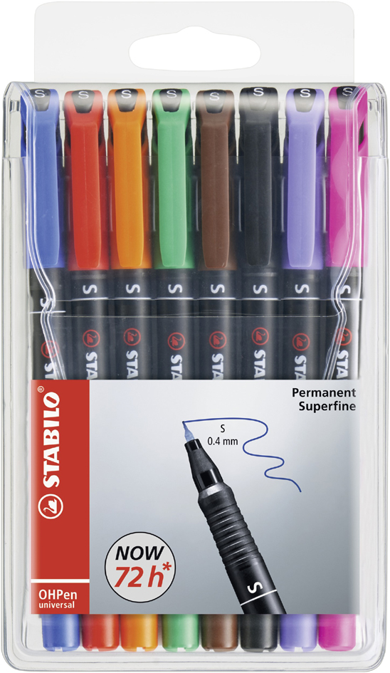 STABILO Permanent-Marker OHPen universal, permanent 8er Etui von Stabilo