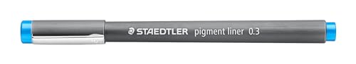 STAEDTLER 308 03-30 Fineliner pigment liner (0,3 mm Strichbreite, hohe Qualität, Pigmenttinte, dokumentenecht, lichtbeständig) Farbe hellblau von Staedtler