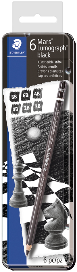 STAEDTLER Bleistift Mars Lumograph black, 6er Metalletui von Staedtler