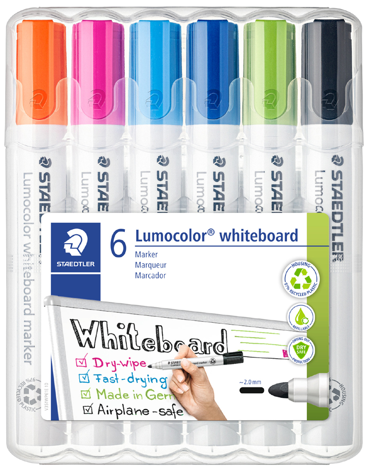 STAEDTLER Lumocolor Whiteboard-Marker 351, 6er Etui von Staedtler