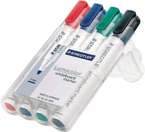 Staedtler Lumocolor 351 351 WP4 Whiteboardmarker Schwarz, Blau, Rot, Grün 4St. von Staedtler