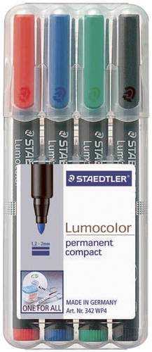 Staedtler Lumocolor permanent compact DRY SAFE 318-9WP4HZ Permanentmarker Schwarz wasserfest: Ja von Staedtler