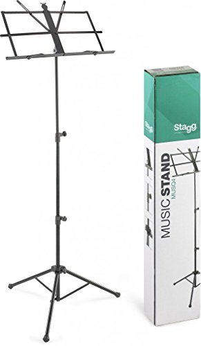 Stagg 22040 Notenständer mit Nylon-Verbindungsteilen (zusammenklapbar, Ablagehöhe: 52-123cm (20,5-48,5 Zoll), 3x Sektionen: 12/16/19mm, Rohrdurchmesser Beine: 16mm) von Stagg