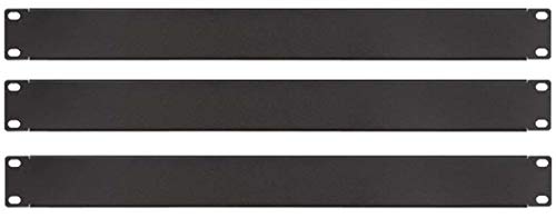 3 x 1 HE U Rackblende 483 mm 19" Stahl Schwarz Frontplatte Rackpanel Blindplatte Blindabdeckplatte Blindabdeckung (1 HE Rackblende, 3 Stück) von Stahlflex