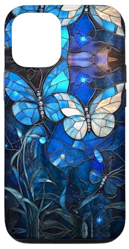 Hülle für iPhone 14 Pro Butterflies Lover Stained Glass Effect Art Stain Glass von Stained Glass Effects ADC