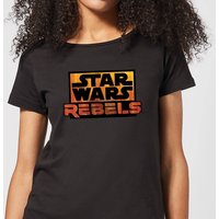 Star Wars Rebels Logo Damen T-Shirt - Schwarz - XXL von Star Wars