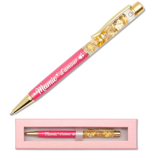 StarMaker Kugelschreiber mit Goldfolie, graviert, Oma amour Rose, mit Geschenkbox – Geschenkidee zum Muttertag – personalisierbarer Metallstift, französische Gravur StarMaker Kugelschreiber mit Goldfolie, graviert, Oma amour Rose, mit Geschenkbox – Geschenkidee zum Muttertag – personalisierbarer Metallstift, französische Gravur von StarMaker