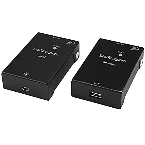 StarTech.com 1 Port USB 2.0 over Cat5 oder Cat6 Extender Kit, USB Extender, USB zu Ethernet Extender, 50m von StarTech.com