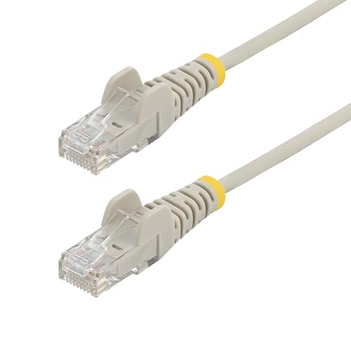 StarTech.com 1 m Cat6-Kabel - Schlankes Cat6-Patchkabel - grau - Snagless RJ45-Anschlüsse - Gigabit-Ethernet-Kabel - 28 AWG von StarTech.com