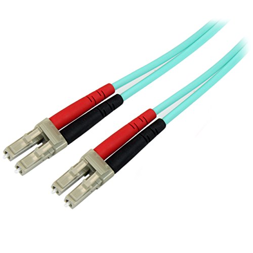 StarTech.com 1 m LC/UPC auf LC/UPC OM4 Multimode Glasfaserkabel, 50/125µm LOMMF/VCSEL Zipcord LWL, 100G Netzwerke, Low Insertion Loss, LSZH LWL Patchkabel (450FBLCLC1) von StarTech.com