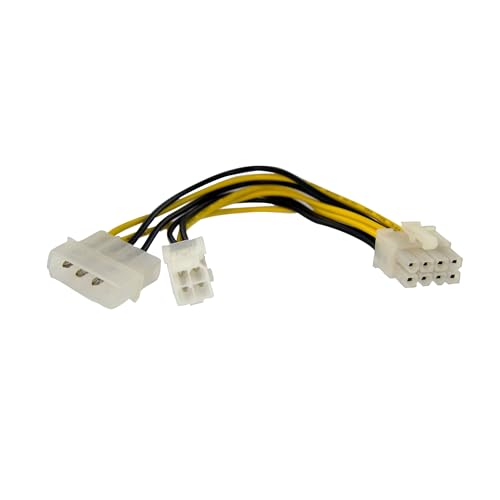 StarTech.com 15cm 4pin auf 8pin EPS-Netzadapter mit LP4 - Bu/St - Stromadapter Buchse/ Stecker von StarTech.com