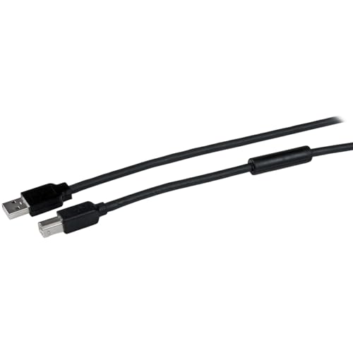 StarTech.com 15m aktives USB 2.0 A auf B Kabel - Stecker/Stecker - USB Druckerkabel 1x USB A / 1x USB B - Schwarz von StarTech.com