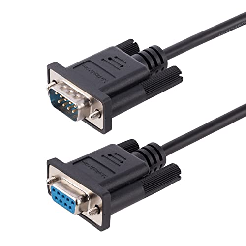 StarTech.com 3 m Nullmodemkabel RS232, Crossover Kabel, Sub DB9 Serielles COM Port Kabel, Serielle Schnittstelle Kabelverlängerung, DTE Geräte Kompatibel, Schwarz, F/M (9FMNM-3M-RS232-CABLE) von StarTech.com