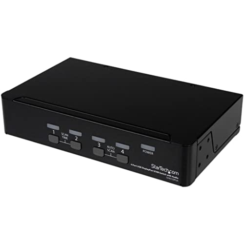 StarTech.com 4 Port DisplayPort USB KVM Switch mit Audio - DisplayPort Desktop KVM Umschalter mit USB Hub - 4xUSB Buchse 4xDP Buchse von StarTech.com