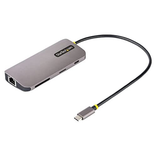 StarTech.com USB C Multiport Adapter, 4K 60Hz HDMI Anschluss, 5Gbit/s USB-A Hub, USB C auf HDMI, 100W PD, GbE, SD/MicroSD, 30cm Kabel, Reiseadapter, Thunderbolt 3 Dockingstation (115B-USBC-MULTIPORT) von StarTech.com