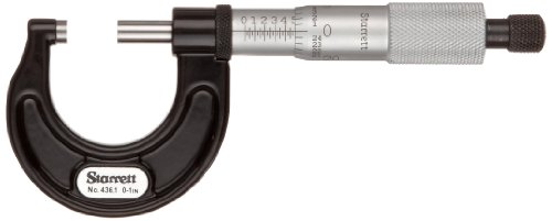 Starrett 436.1rl-1 Bügelmessschraube, Ratsche, Stop, Kontermutter 0–2,5 cm, 0 cm Graduation, Genauigkeit +/-0.0001 " von Starrett