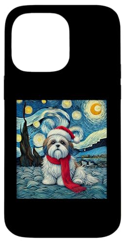 Hülle für iPhone 14 Pro Max Starry Night Vincent Van Gogh - Christmas Shih Tzu von Starry Night Designs Store