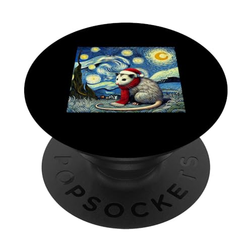 Starry Night Vincent Van Gogh - Christmas Possum PopSockets Klebender PopGrip von Starry Night Designs Store