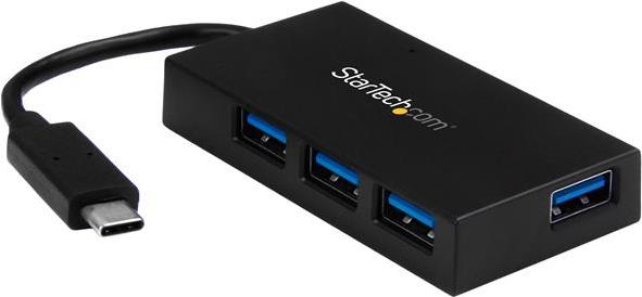 StarTech.com 4-Port USB-C Hub - USB-C to 4x USB-A - USB 3.0 Hub - Includes Power Adapter - Hub - 4 x SuperSpeed USB 3.0 - Desktop von Startech