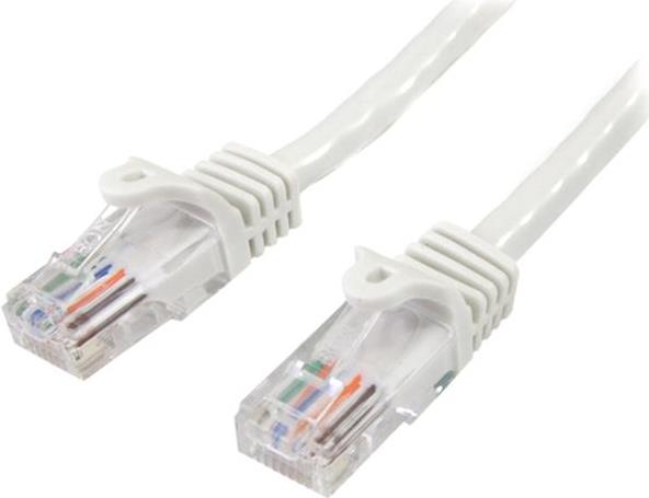 StarTech.com 5,0mWhite Cat5e Patch Cable with Snagless RJ45 Connectors - Long Ethernet Cable - 5,0m Cat 5e UTP Cable - Netzwerkkabel - RJ-45 (M) bis RJ-45 (M) - 5,0m - UTP - CAT 5e - ohne Haken, verseilt - weiß (45PAT5MWH) von Startech