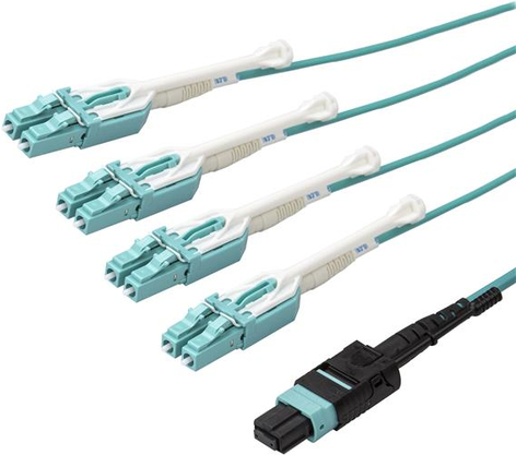 StarTech.com MTP to LC Breakout Cable - 30 ft / 10m - OM3 Multimode - 40Gb - Pull Tab - Plenum - MPO / MTP Connector - Fiber Optic Cable (MPO8LCPL10M) - Kabelpeitsche - MTP/MPO-Multi-Modus (W) Push/Pull zu LC Multi-Mode (M) Push/Pull - 10 m - Glasfaser - 50/125 Mikrometer - OM3 - Plenum - Aquamarin von Startech