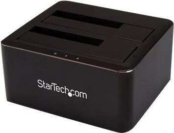 StarTech.com SATA Festplatten Dockingstation für 2x 2,5/3,5 SATA SSDs/HDDs - USB 3.0 - HDD Docking Station - HDD-Dockingstation Schächte: 2 - 2.5, 3.5 (6.4 cm, 8.9 cm) - SATA 6Gb/s - 6 Gbit/s - USB 3.0 - Schwarz (B-Ware) von Startech