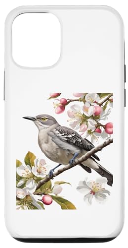 Hülle für iPhone 14 Northern Mockingbird umgeben von Apfelblüten von State Mammals, Flowers, Birds Gifts & Tees taiche