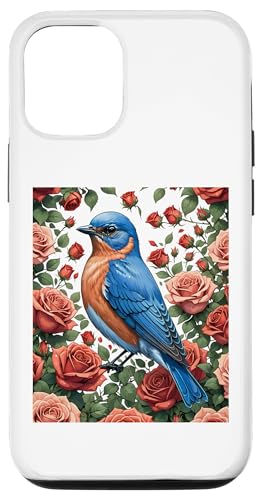 Hülle für iPhone 13 Ein östlicher Bluebird, umgeben von New York Roses 2 von State Mammals Flowers and Bird Gifts & Tees taiche