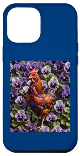 Hülle für iPhone 15 Plus Rhode Island Rotes Huhn umgeben von Viola Sororia Blumen von State Mammals Flowers and Bird Gifts & Tees taiche