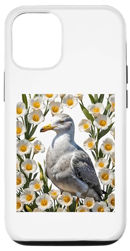 Hülle für iPhone 15 Pro Eine kalifornische Möwe umgeben von Sego-Lilienblüten von State Mammals Flowers and Bird Gifts & Tees taiche