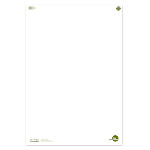 Staufen Style Flip Chart - 68 x 99cm, blanko, 20 Blatt, premiumweißes 80g/m² Recyclingpapier, 5 Stück von Staufen