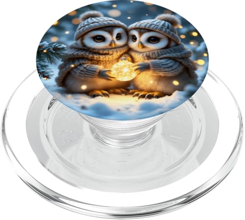 Fantasy Cute Two Baby Eulen PopSockets PopGrip für MagSafe von Steampunk Cool Vintage Creations