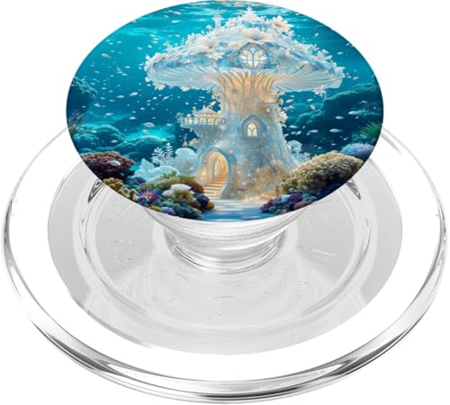 Fantasy Glas-Fliegenpilz-Haus PopSockets PopGrip für MagSafe von Steampunk Cool Vintage Creations