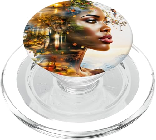 Fantasy Lady Afrikanische Landschaft PopSockets PopGrip für MagSafe von Steampunk Cool Vintage Creations