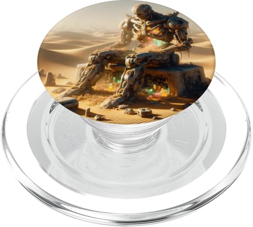 Fantasy Rusty Robot Desert PopSockets PopGrip für MagSafe von Steampunk Cool Vintage Creations