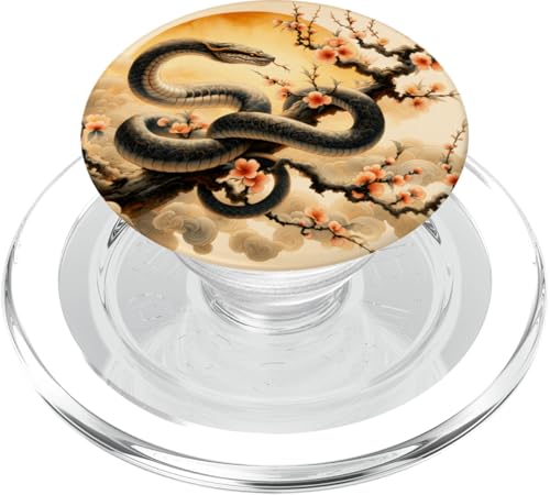 Fantasy Snake Branch Blumen PopSockets PopGrip für MagSafe von Steampunk Cool Vintage Creations