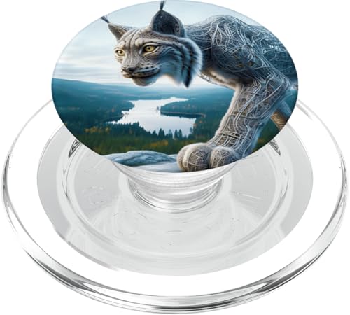 Fantasy Wired Lynx Forest PopSockets PopGrip für MagSafe von Steampunk Cool Vintage Creations