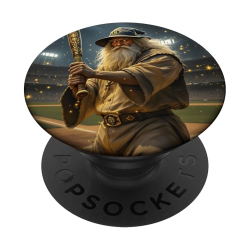 Fantasy-niedlicher Baseball-Zauberer-Schläger PopSockets Klebender PopGrip von Steampunk Cool Vintage Creations