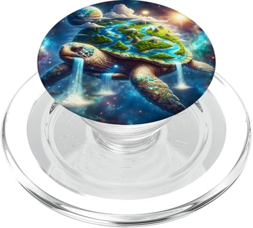 Fantasy-süße Schildkröte Space Earth PopSockets PopGrip für MagSafe von Steampunk Cool Vintage Creations